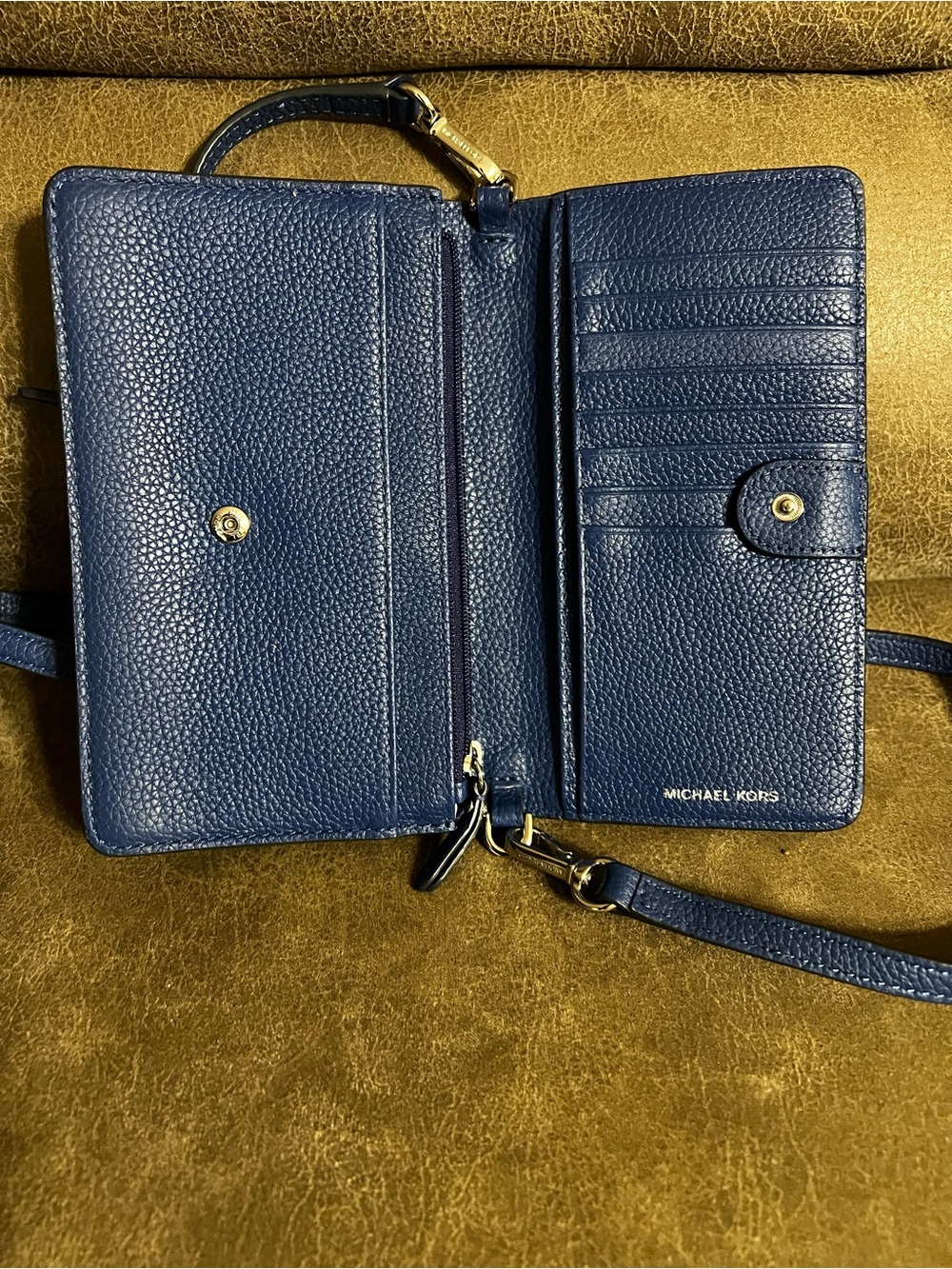 Michael Kors Pebbled Leather Convertible Wallet Crossbody Bag